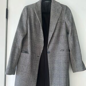 All Saints houndstooth / mixed plaid black and white coat Size 4